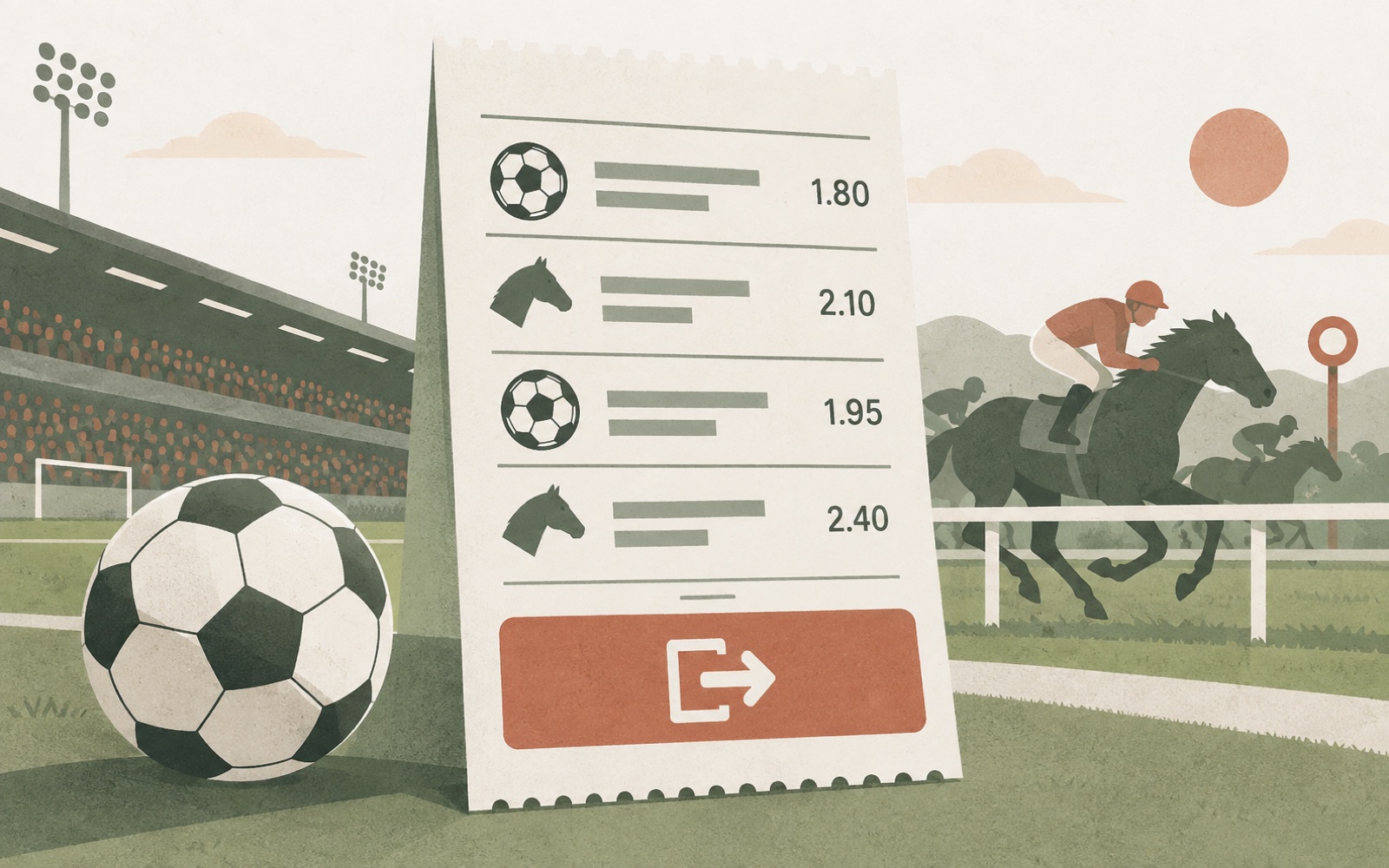 Betting slip showing a single, an accumulator and a cash-out offer